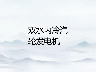双水内冷汽轮发电机