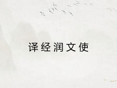 译经润文使