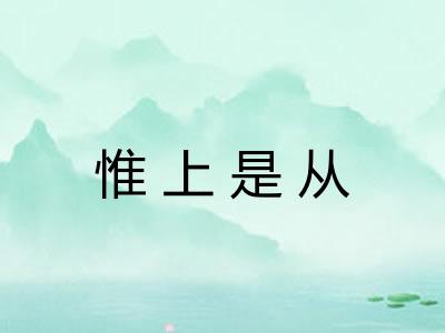 惟上是从