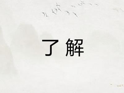 了解
