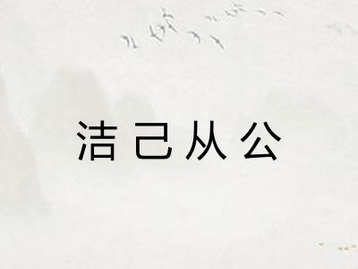 洁己从公
