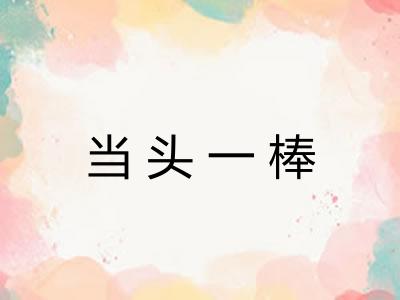 当头一棒