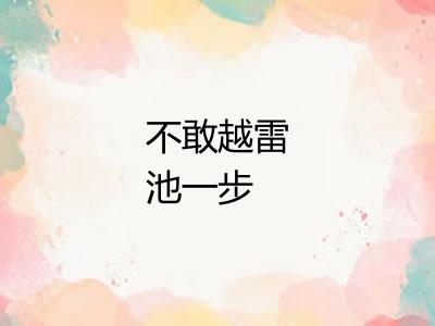 不敢越雷池一步