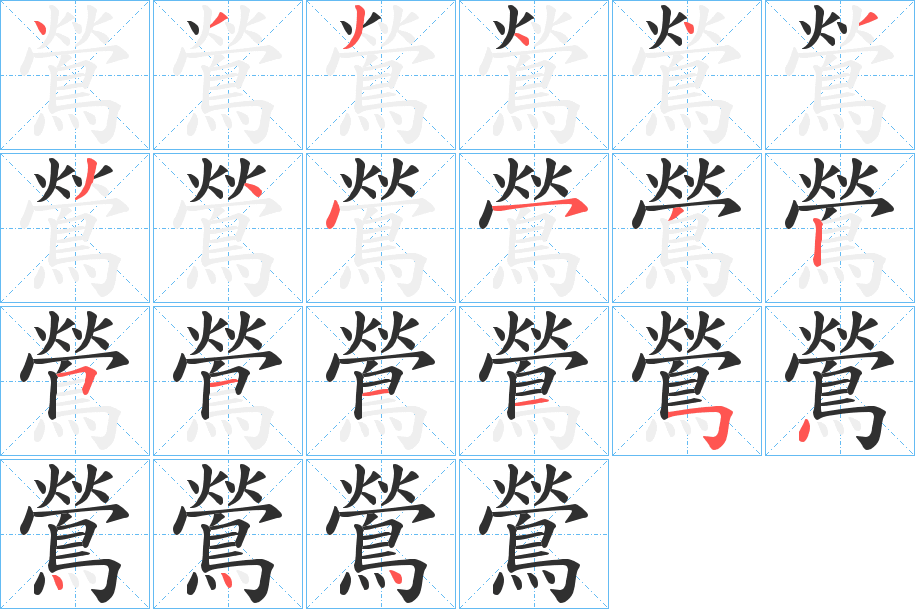 鶯的笔顺分步演示图